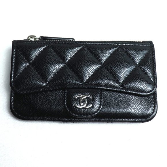CHANEL Classic Line Card Case Coin Black AP2570 Women's - Picture 1 of 8
